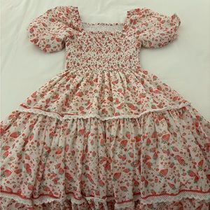 JessaKae Strawberry Shortcake Dress M Strawberry Print Smocked Dress